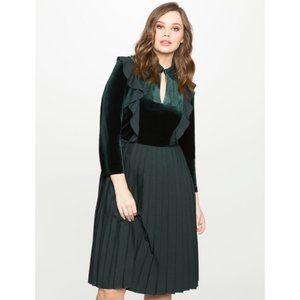 Eloquii Studio Ruffle Dress w/Pleated Skirt sz14